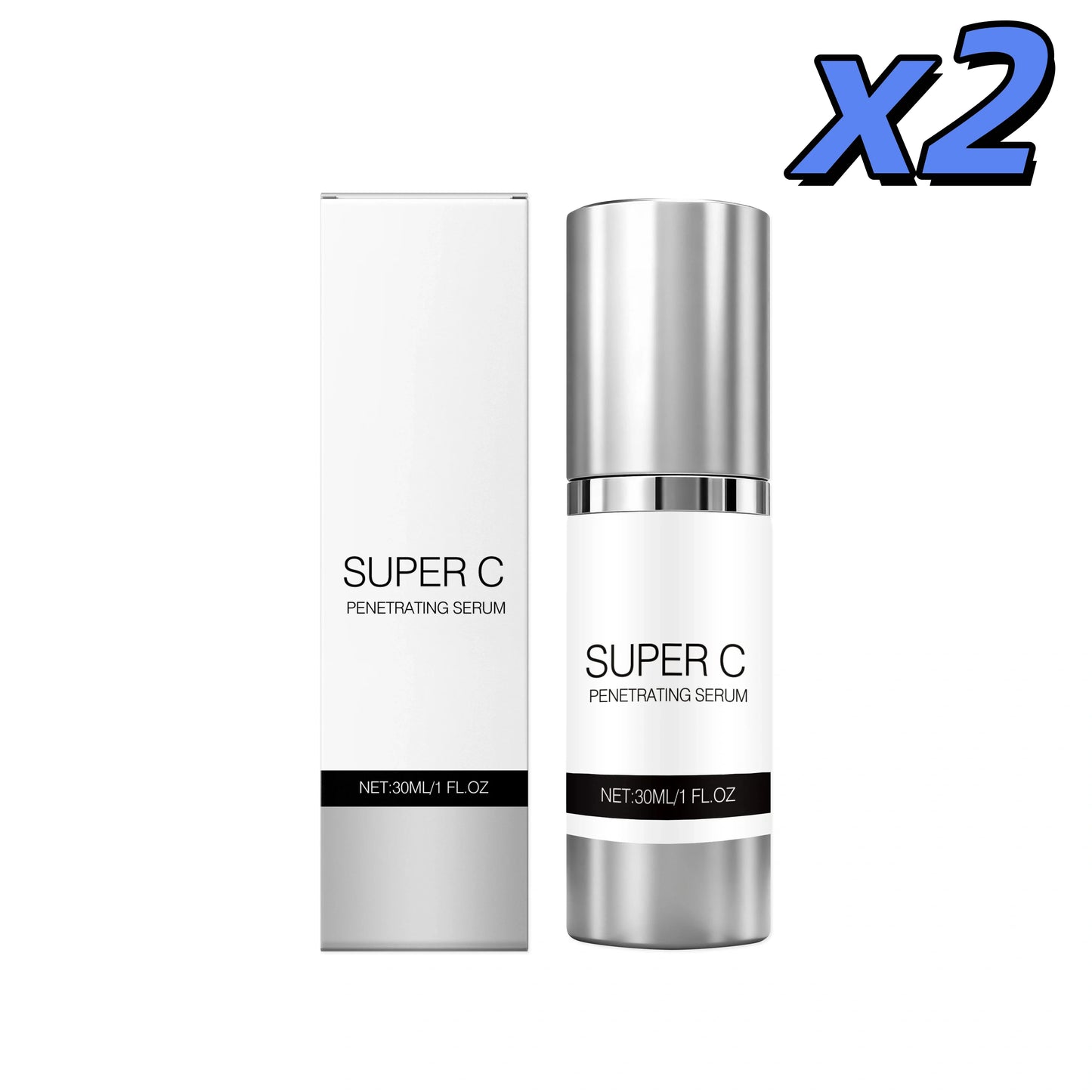 Vitamin C Facial Essence Glowing Skin Fade Fine Lines Spots Pore Shrinking Brightening Lightining Hydrating Firming Face Serum Peaceful Pleasures Health and Wellness 2 x 30ml boxed