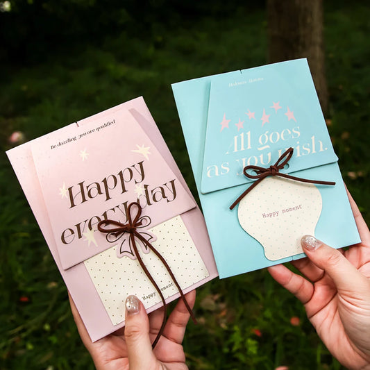 Sparkling Sand Shaped Greeting Card Envelope Limited Romantic Series Peaceful Pleasures Health and Wellness