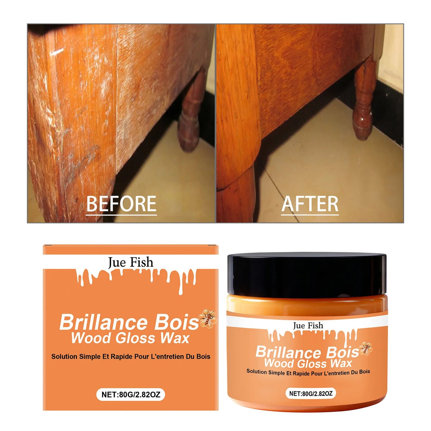 Jue-Fish 80g Wood Care Wax – Polish, Protect & Repair Wood