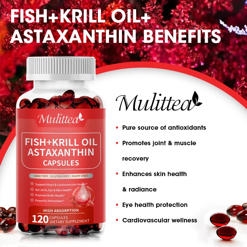 Astaxanthin Capsules – Eye, Skin, Joint & Cardiovascular Support | 120 Count Peaceful Pleasures Health and Wellness