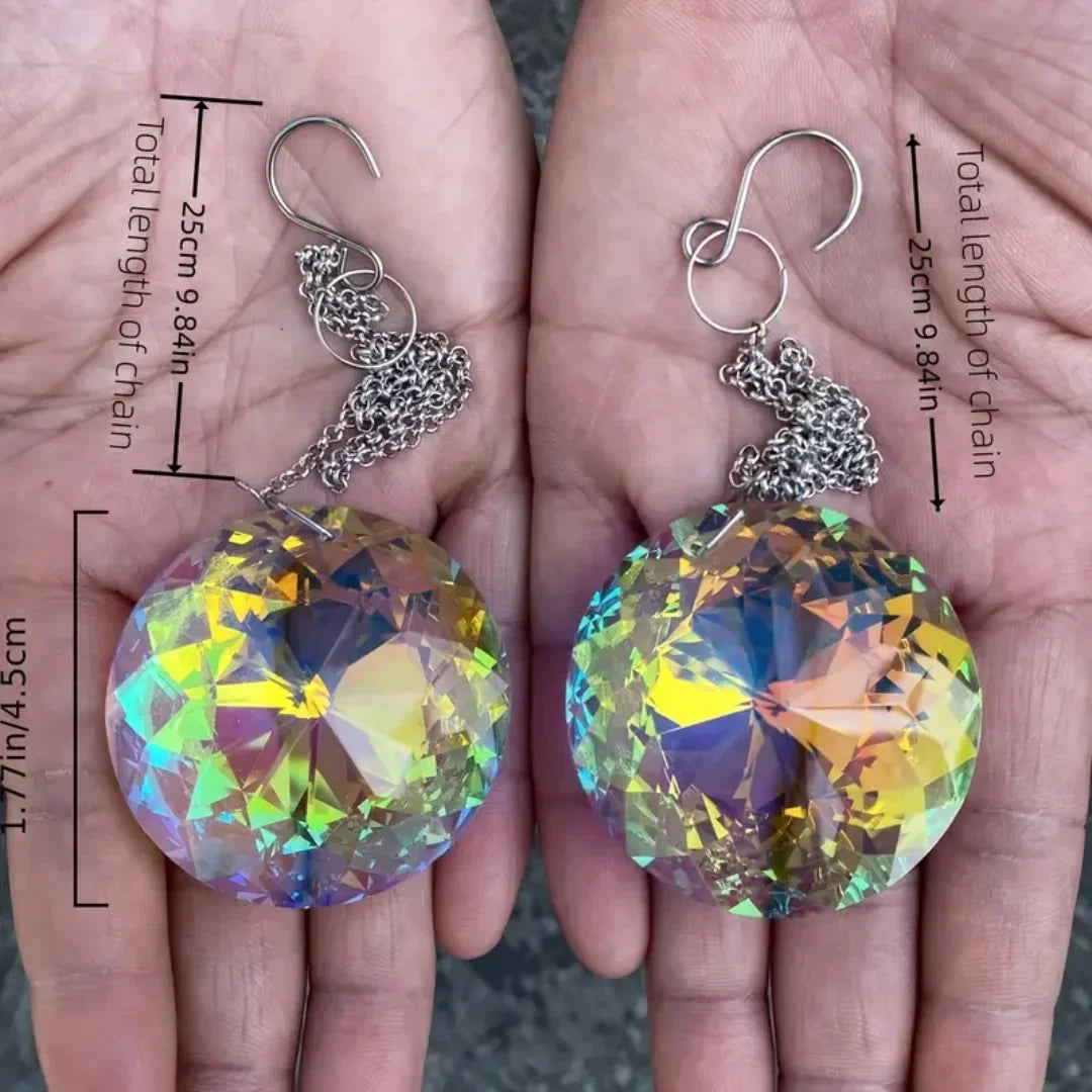 Round Crystal Sun Catchers Set of 2 – Glass Prism Rainbow Maker