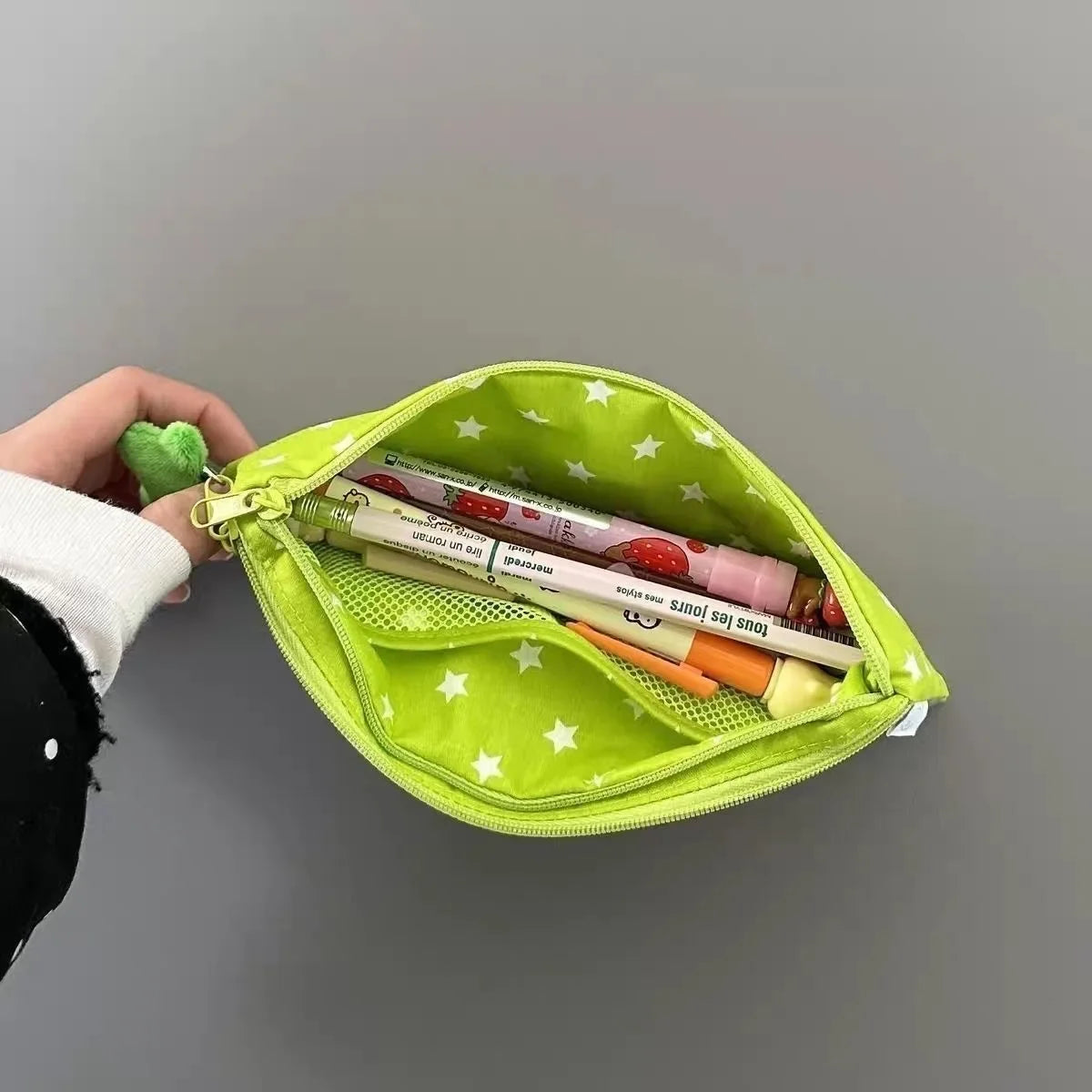Cute Stars Pencil Case Mesh Multilayer Pencil Bag Multifunctional Large Capacity School Stationery Bag For Boys Girls Peaceful Pleasures Health and Wellness