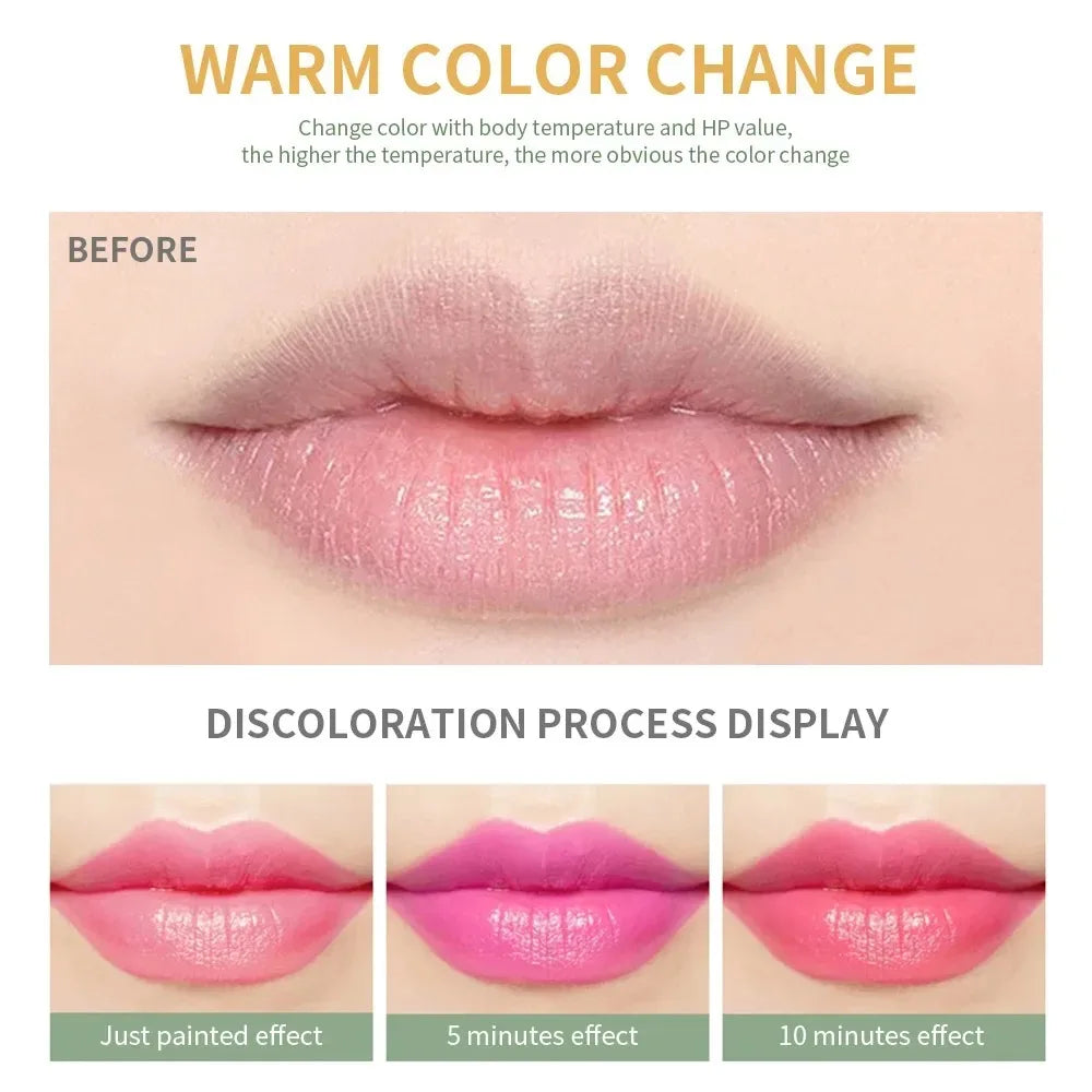 Aloe Vera Temperature Color Change Lipstick Moisturizing Lip Balm Long Lasting Waterproof Nourishing Lip Korean Makeup Cosmetics Peaceful Pleasures Health and Wellness