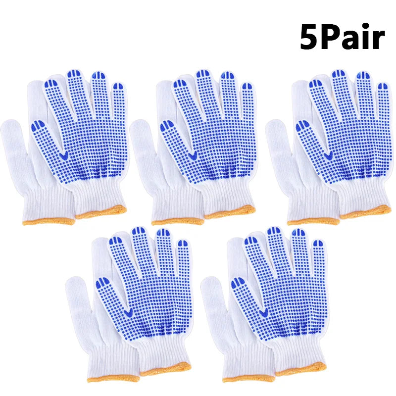 5 Pairs Labor Insurance Gloves Safety industrial Security Work Abrasion Resistant Gardening electrician Non-Slip labour Glove Peaceful Pleasures Health and Wellness 5Pairs