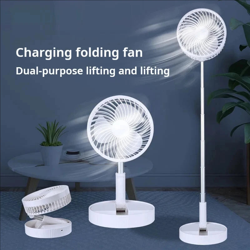 Retractable Fan USB Charging Folding Portable Mini Electric Fan Dormitory Outdoor Cooling Appliances Adjustable Home Fans Peaceful Pleasures Health and Wellness