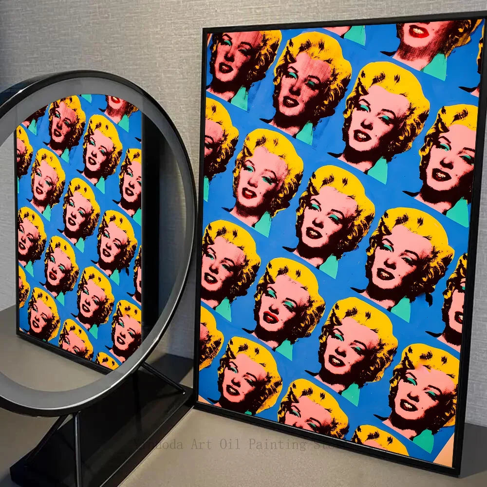 Andy Warhol HD Canvas Print Poster | Abstract Pop Art Wall Decor Canvas Print Poster Peaceful Pleasures Health and Wellness z5 30x40cm No Frame