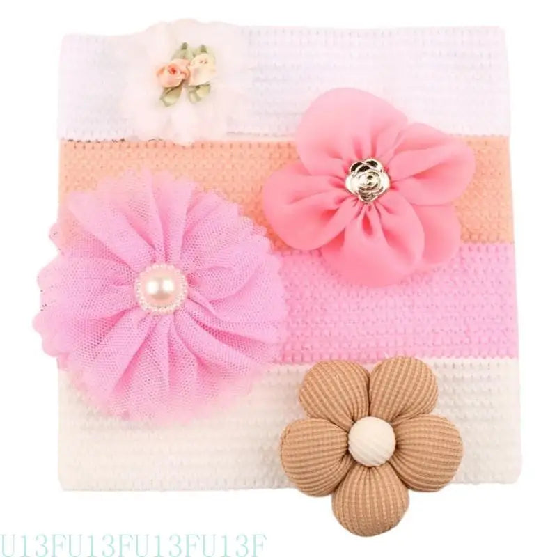 Kids Fabric Flower Headbands 4-Pack | Baby Girls Hair Accessories