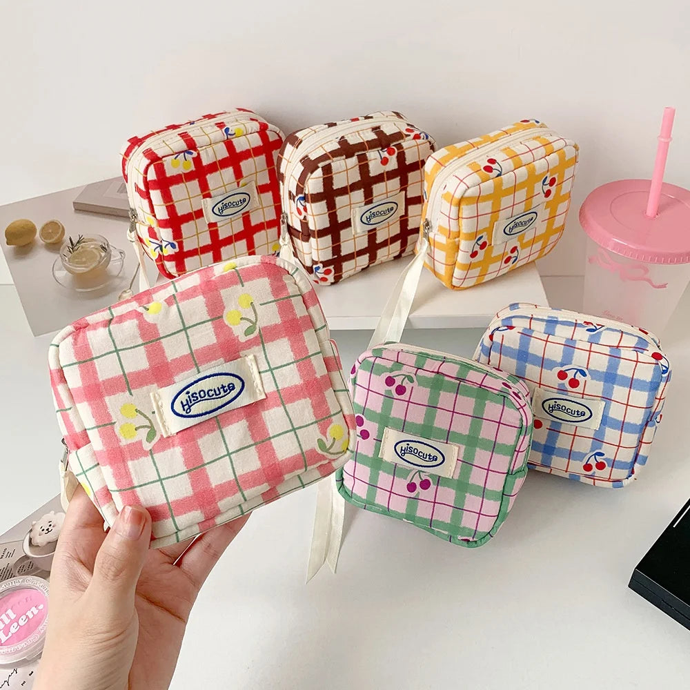 Mini Makeup Bag with Compartments | Cute Zipper Cosmetic Pouch Cosmetic Pouch Peaceful Pleasures Health and Wellness