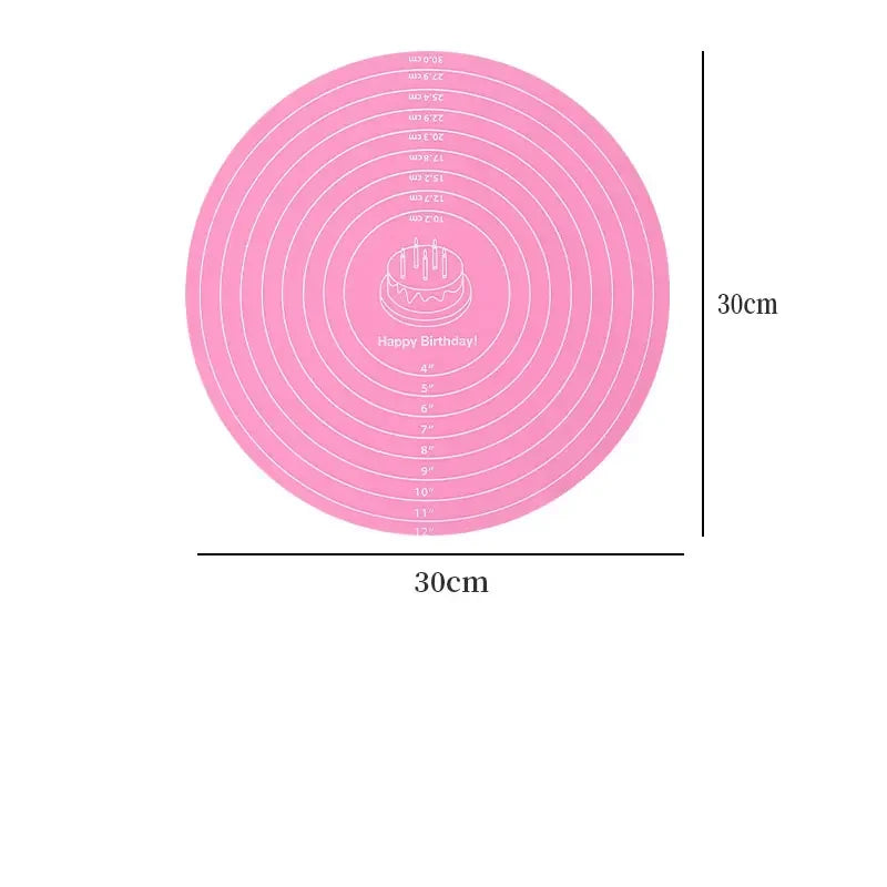 1/3Pcs Food-grade Silicone 30cm Circular Pad Kneading Mat Placemat Kitchen Baking High Temperature Resistant Non-Slip Dough Mat Peaceful Pleasures Health and Wellness pink