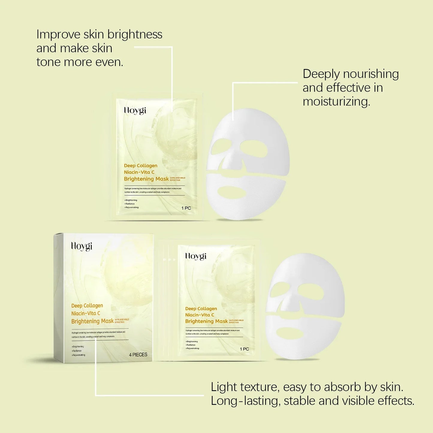 Vitamin C Mask Dark Spot Remover Skin Rejuvenation Smooth Pores Anti Aging Moisturizing Brightening Hyaluronic Acid Facial Mask Peaceful Pleasures Health and Wellness