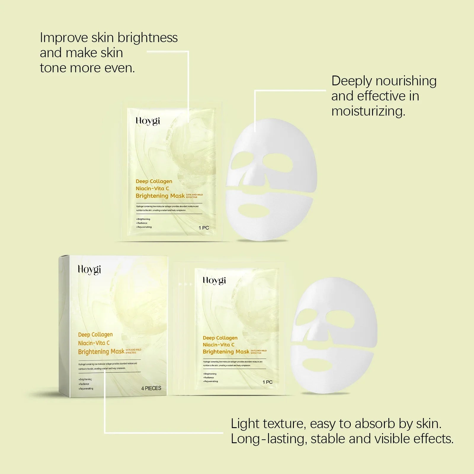 Vitamin C Mask Dark Spot Remover Skin Rejuvenation Smooth Pores Anti Aging Moisturizing Brightening Hyaluronic Acid Facial Mask Peaceful Pleasures Health and Wellness