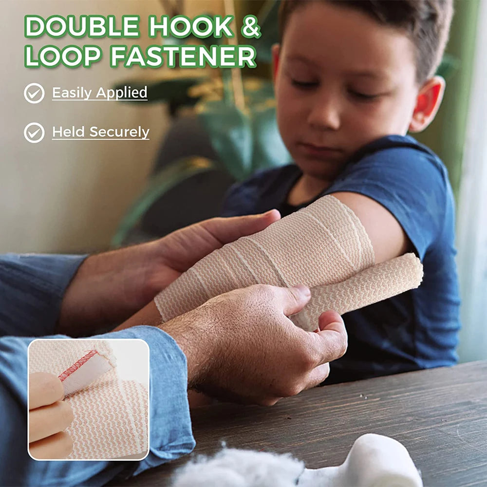 5-Roll Latex Free Elastic Compression Bandage Wrap – Self-Closure Compression Bandage Wrap Peaceful Pleasures Health and Wellness