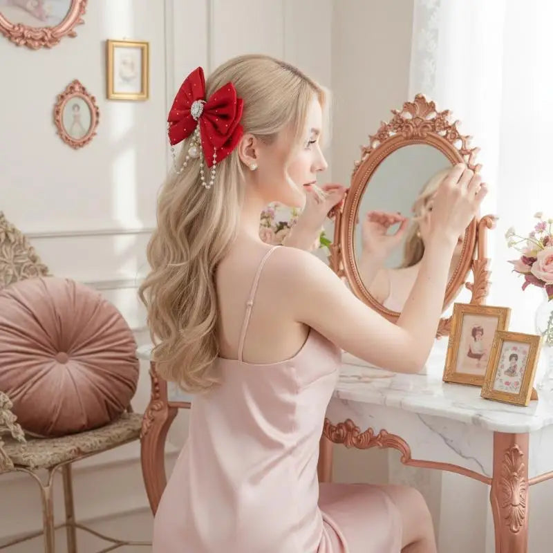 Rhinestone Bow Hair Clip for Girls – Princess Party Accessory