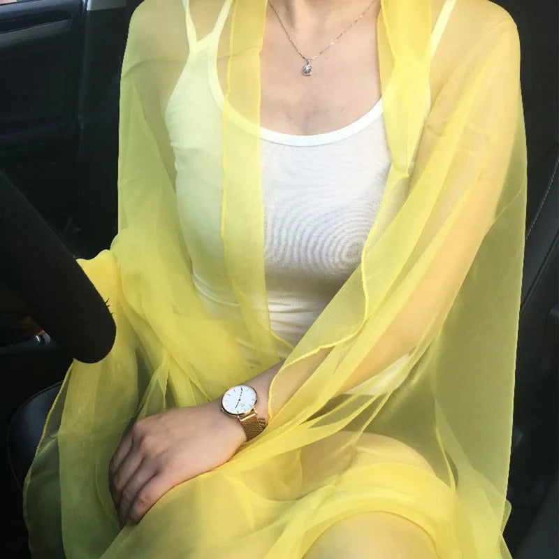 Women's Chiffon Shawl Wrap – Lightweight Summer Sunscreen Scarf
