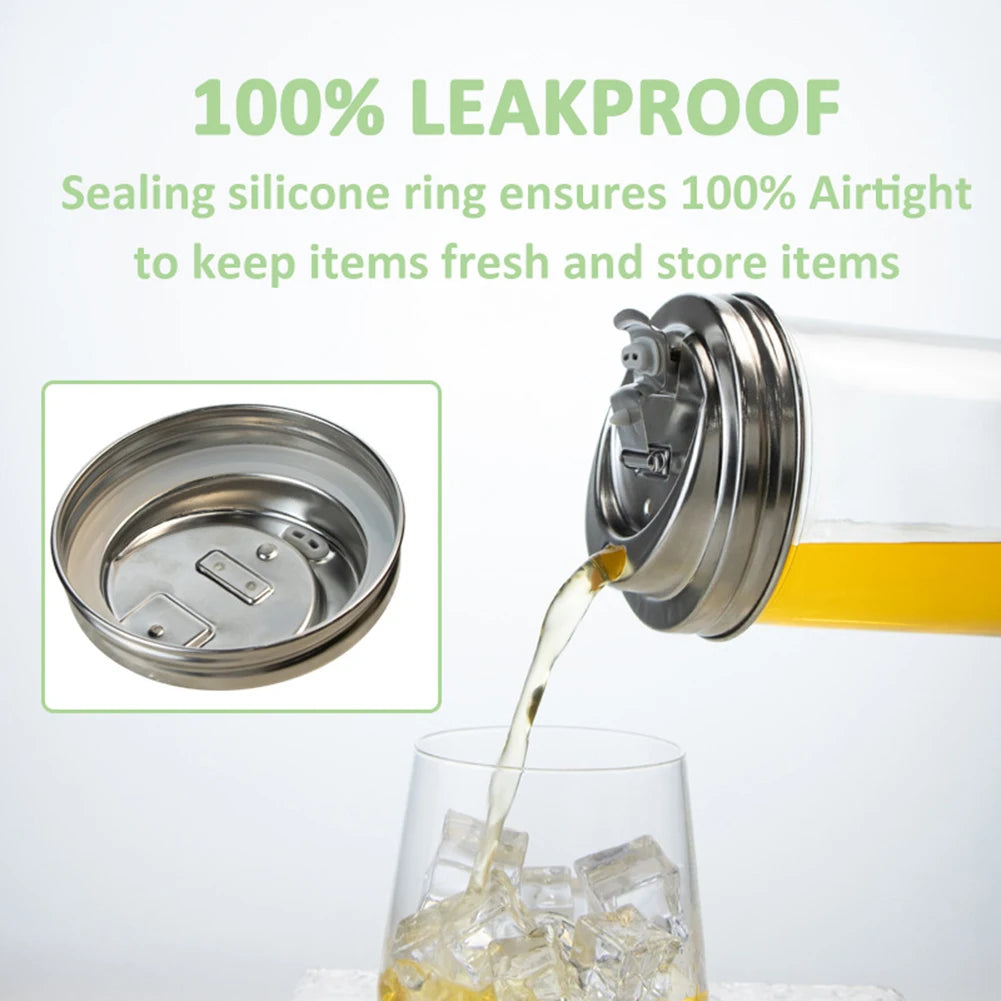 Wide Mouth Mason Jar Lid,304 Stainless Steel Mason Jar Lid, Multi-Purpose Reusable Leakproof Juices Cup Lids For Wide Mouth Peaceful Pleasures Health and Wellness