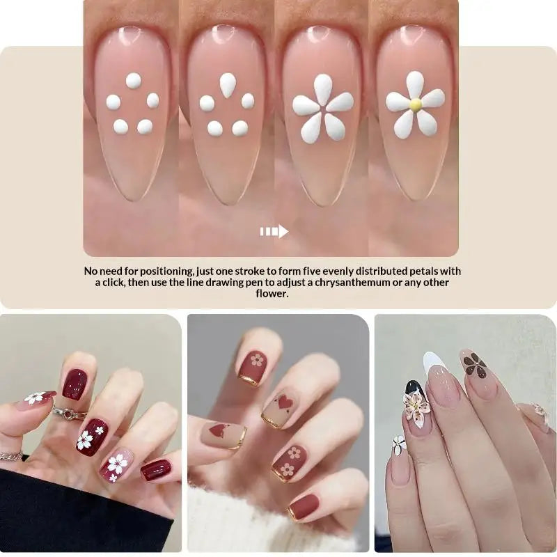 Nail Art Design Tip Painting Carving Dotting Pen Stainless Steel Bristles Starry Sky Handle Nail Art Dotting Tools Peaceful Pleasures Health and Wellness