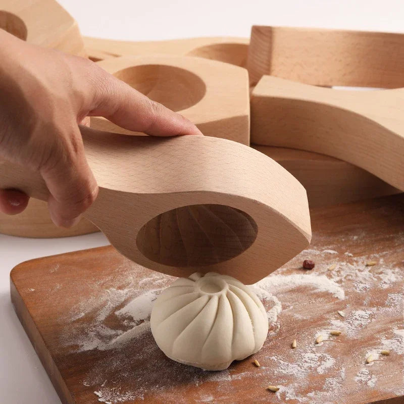 1pc 3D Wood Steamed Bread Mold Thickening Carved Creative Steamed Stuffed Bun Pastry Press Mould Family DIY Handmade Baozi Maker Peaceful Pleasures Health and Wellness