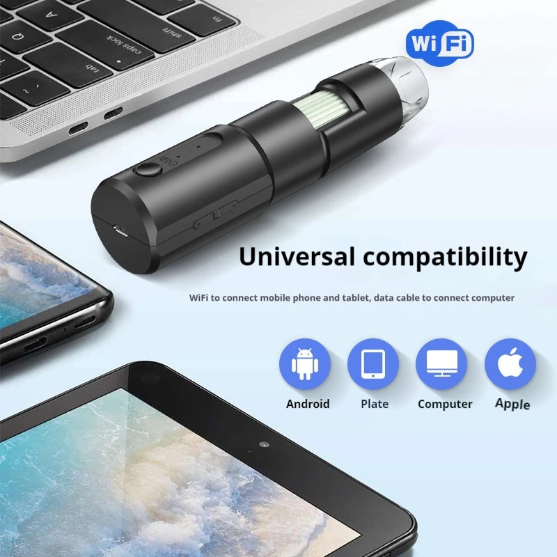 1000X High-Definition Wifi Wireless Digital Magnifying Glass, Mobile Phone Electron Microscope Peaceful Pleasures Health and Wellness