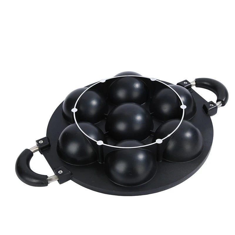 7 Hole Cake Cooking Pan Cast Iron Omelette Pan Non-stick Cooking Pot Breakfast Egg Cooking Pie Cake Mold Cookware Kitchenware Peaceful Pleasures Health and Wellness