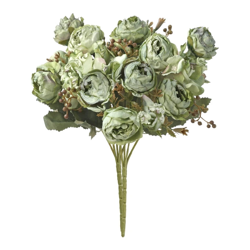 Artificial Silk Peony Bouquet – Wedding & Home Décor Faux Flowers