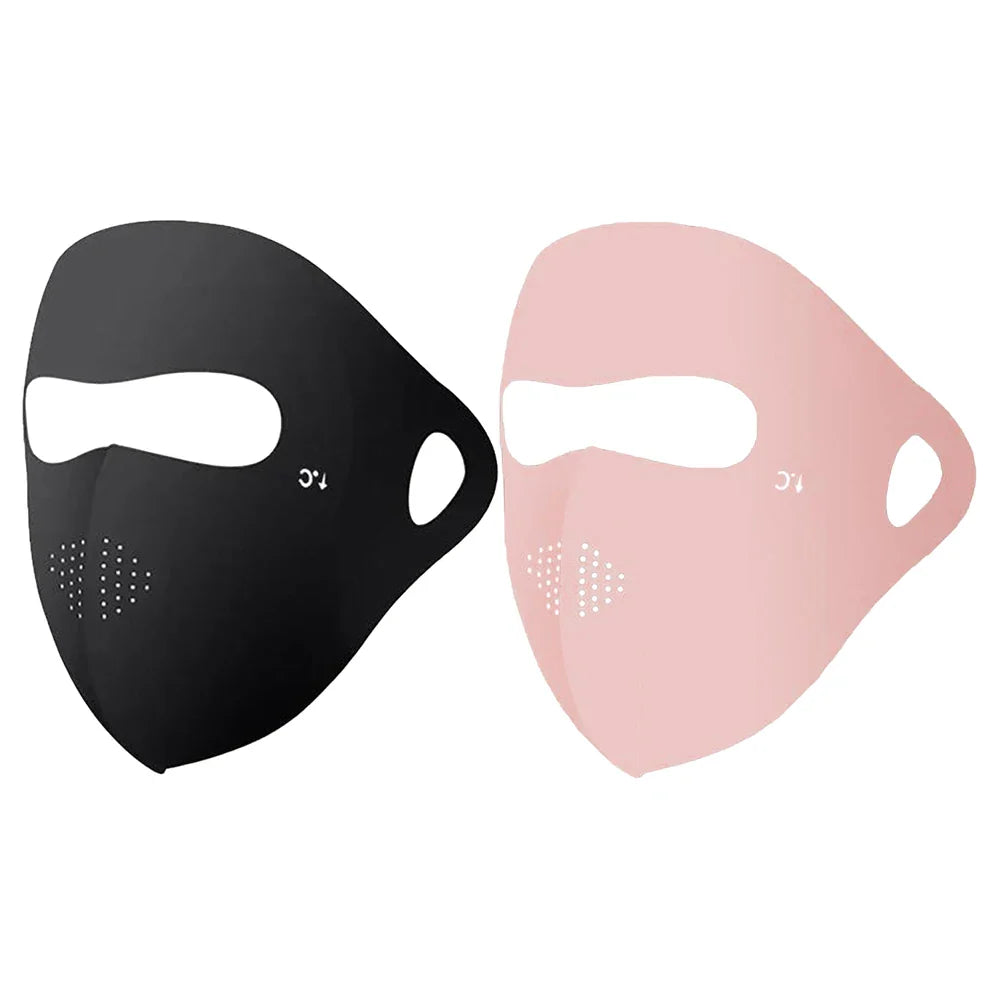 UPF 50+ Ice Silk Full Face Sun Mask – Cooling & UV Protection
