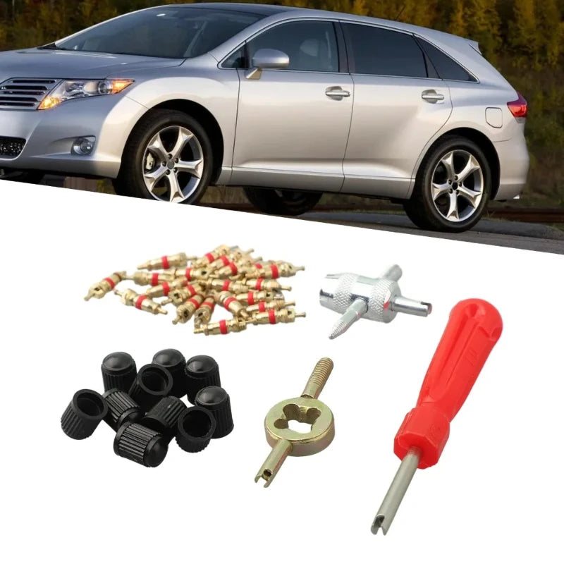 Tire Valve Stem Core Remover Tool Kit – Car Bike Motorcycle