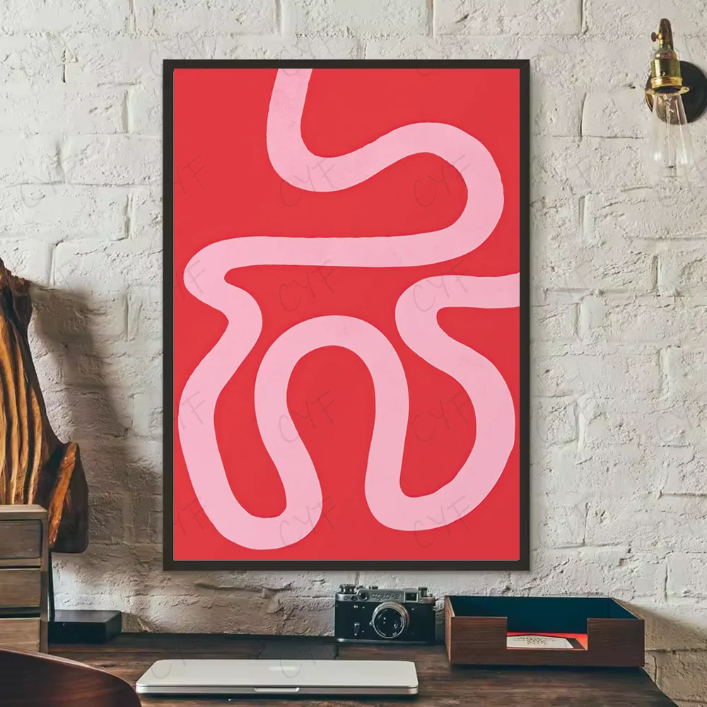 Abstract Pink Matisse Floral Art Poster | Waterproof Wall Décor Art Wall Poster Peaceful Pleasures Health and Wellness