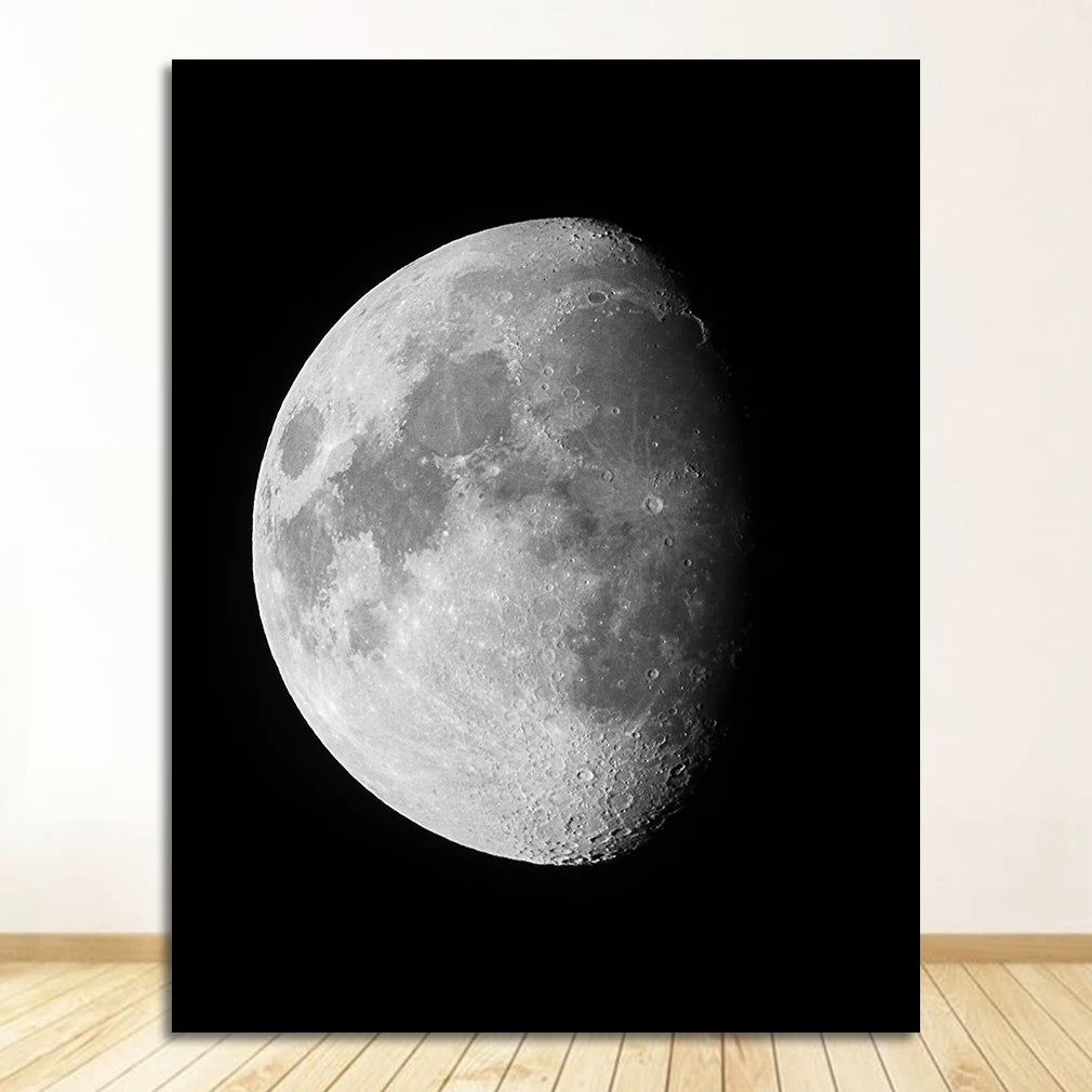 Abstract Moon Satellite Canvas Poster | Astronomy Wall Art Canvas Poster Print Peaceful Pleasures Health and Wellness 1504-03 20x30cm Unframed