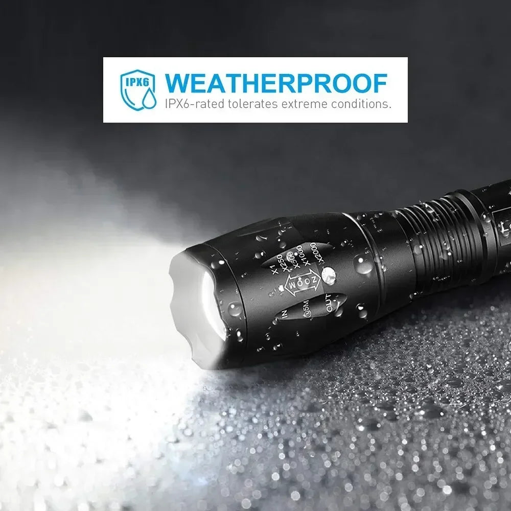 ZHIYU Zoomable LED Tactical Flashlight – Waterproof, 5 Modes