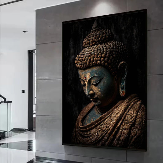 Vintage Buddha Canvas Wall Art | Zen Spiritual Print Decor Canvas Wall Art Peaceful Pleasures Health and Wellness