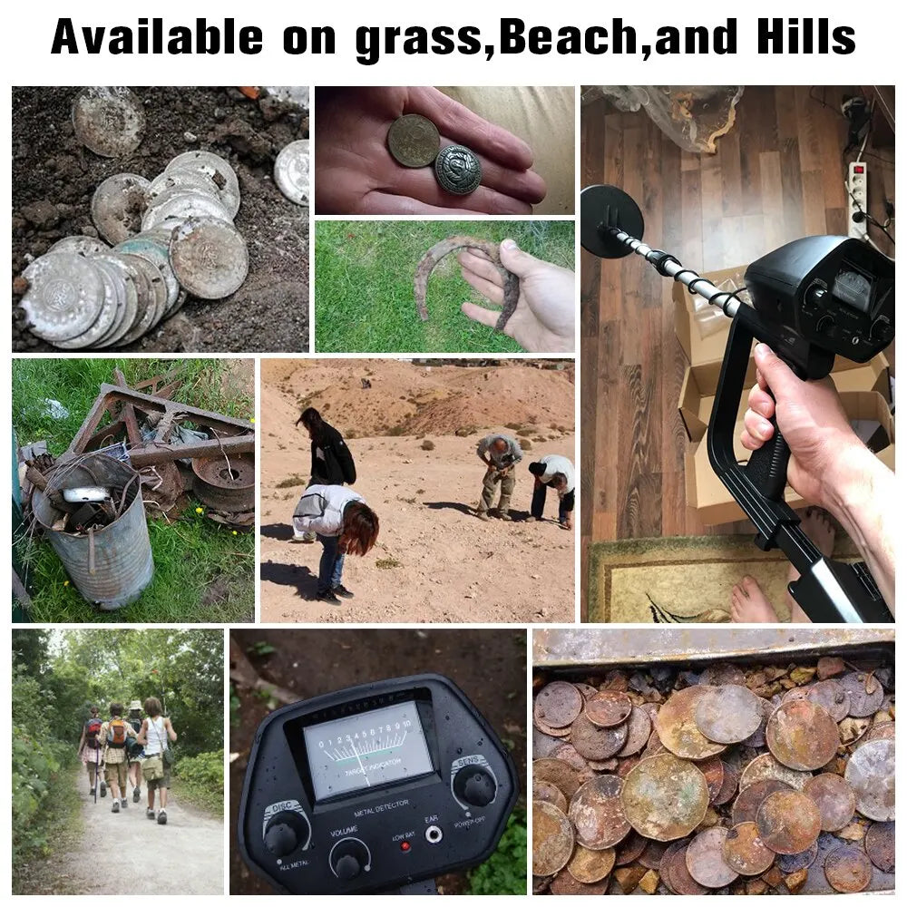 MD-4030 Metal Detector Underground Gold Detector Outdoor Gold Digger Length Adjustable Treasure Hunter Seeker Portable Detector Peaceful Pleasures Health and Wellness