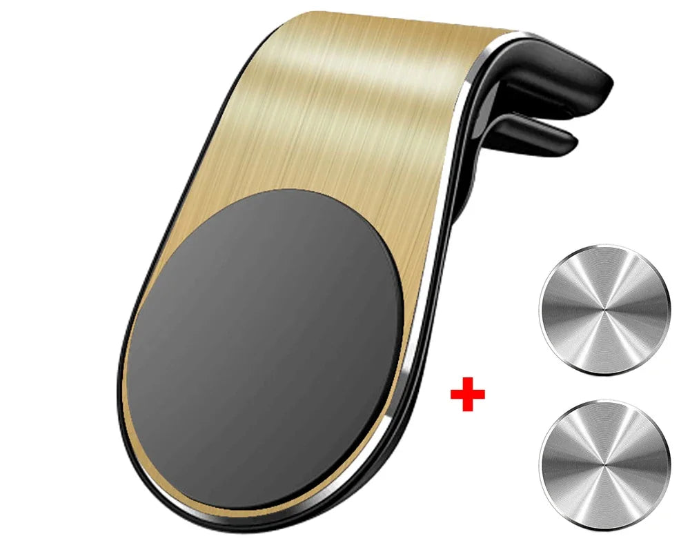 Magnetic Car Phone Holder Stand Air Vent Magnet Car Mount GPS Smartphone Mobile Support In Car Bracket for iPhone Samsung Xiaomi Peaceful Pleasures Health and Wellness Gold Fixed Holder