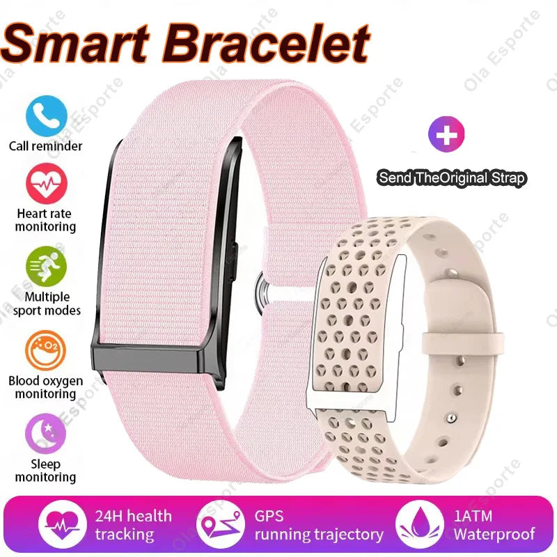 New GPS Trajectory AI Health Bracelet Heart Rate Blood Pressure HRV Monitor Call Reminder Smart Watch Sport Band Fitness Tracker Peaceful Pleasures Health and Wellness Pink