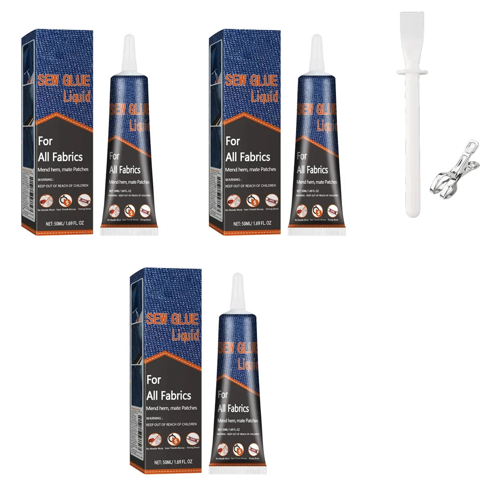 50ml Fabric Sewing Glue Kit – Fast-Drying Clothes & Leather Fix