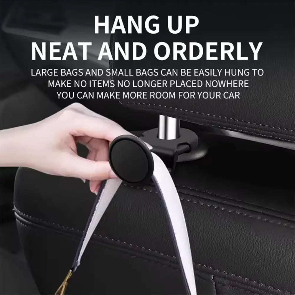 2-Pack Car Headrest Hooks | 20KG Heavy-Duty Back Seat Organizer