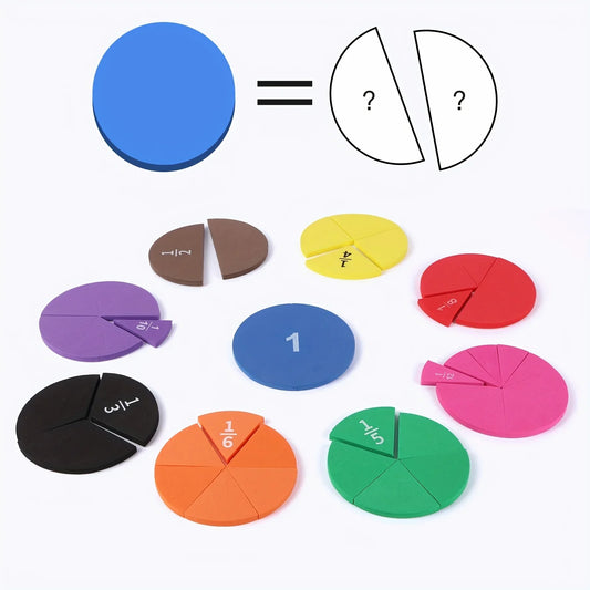 9-Piece EVA Fraction Math Manipulatives Set – Hands-On Learning Math Manipulatives Set Peaceful Pleasures Health and Wellness