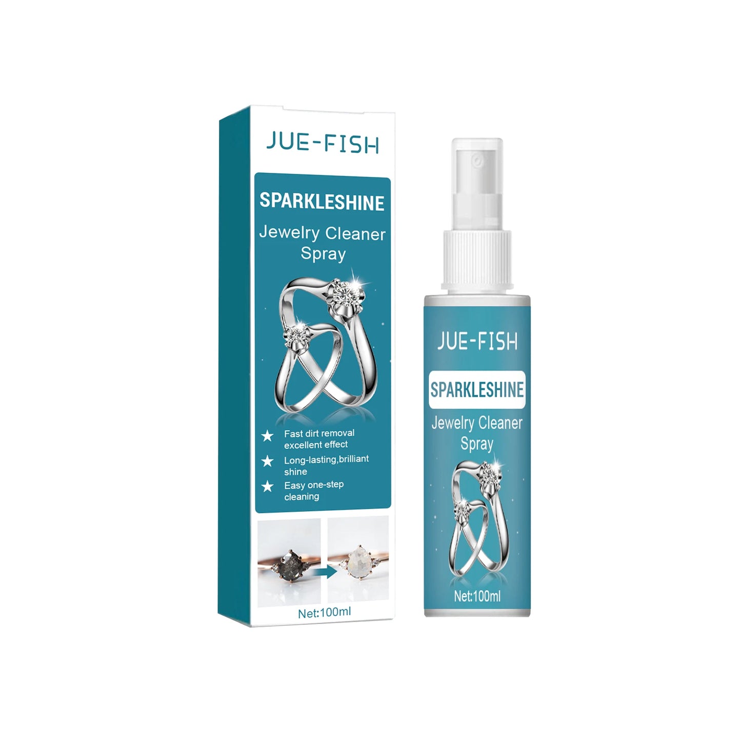 Jue-Fish 100ml Jewelry Cleaner Spray | Shine & Anti-Oxidation