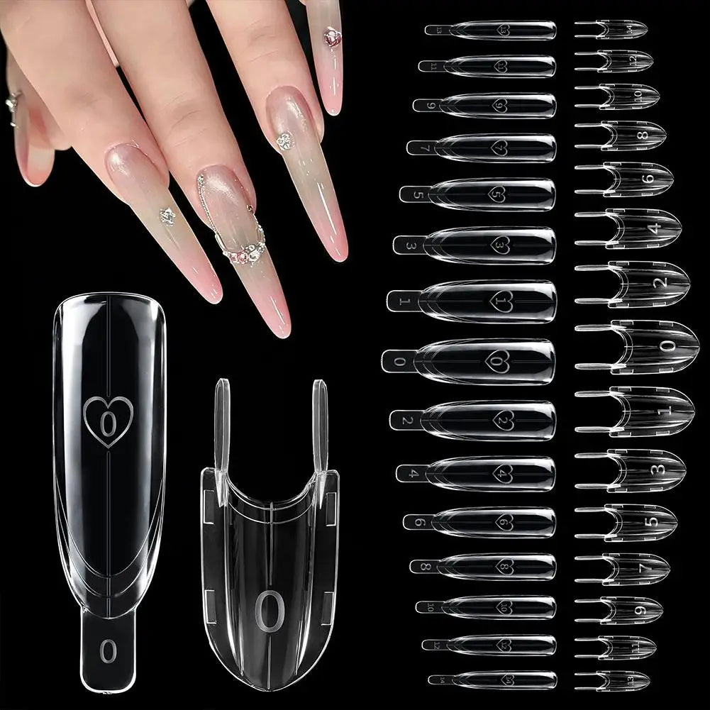 120pcs New Sandwich Dual Nail Forms 15 Size Full Cover Top & Bottom Mold For Nail Art Extension Manicure Kit Peaceful Pleasures Health and Wellness