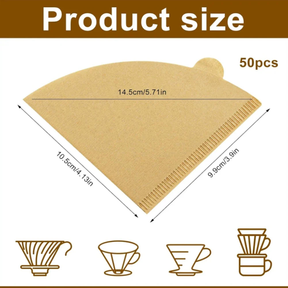 V-Shape Cone Coffee Filter Papers 50/100pcs – V01 & V02