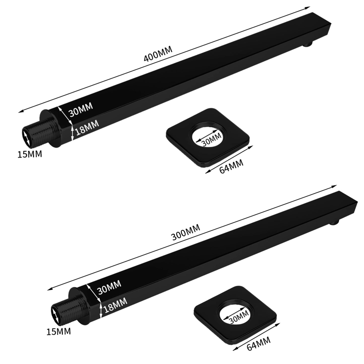 30/40CM Wall-mounted Stainless Steel Extension Shower Arm Bathroom Bracket Bar For Rain Shower Head Peaceful Pleasures Health and Wellness