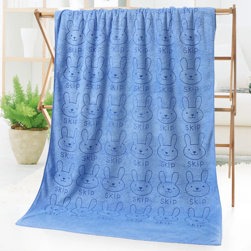 Cute Rabbit Kids Microfiber Bath Towel | Soft Quick Dry 50x100cm