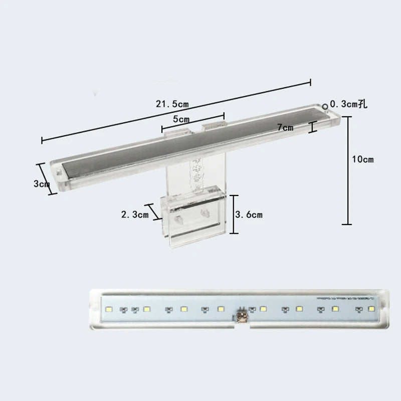LED Fish Tank Aquarium Light 2W 5V Lamp Strip Super-bright Fish Tank Lamps for Small to Medium Size Aquariums Peaceful Pleasures Health and Wellness