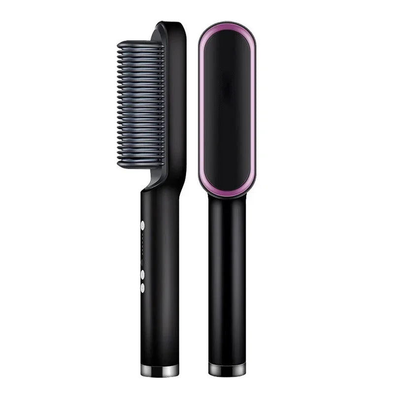 Thermostatic hair straightener Comb 5 temperature settings Straightening brush Quick heat professional hair straightening brush Peaceful Pleasures Health and Wellness Black US