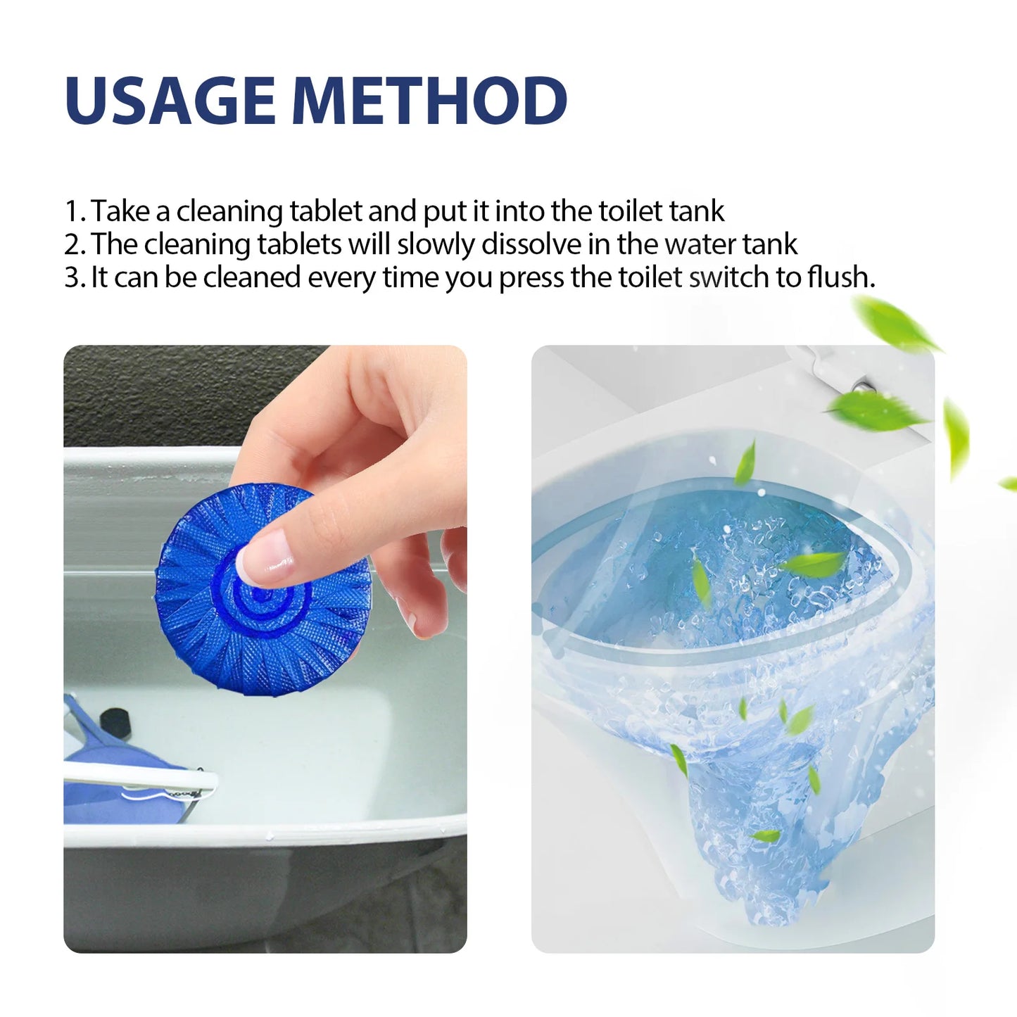Toilet Cleaner Tablets – Limescale, Stain & Odor Remover 12pk