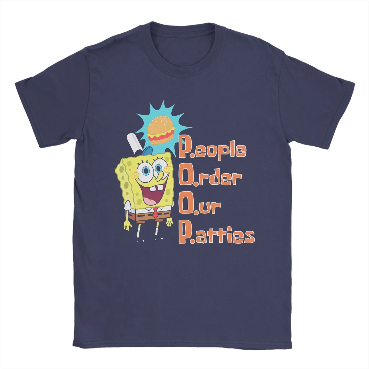 S-Spongebobs Men's T Shirt Novelty Tee Shirt Short Sleeve Round Neck T-Shirt 100% Cotton Summer Clothes Peaceful Pleasures Health and Wellness