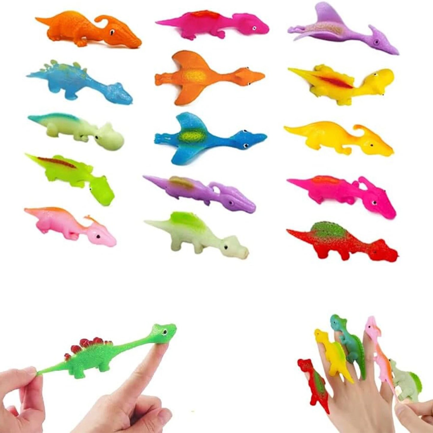 Finger Catapult Dinosaur Toy Funny Mini Rubber Dino Finger Sling Shot Toys for Christmas Birthday Goodie Bag Stuffers Peaceful Pleasures Health and Wellness