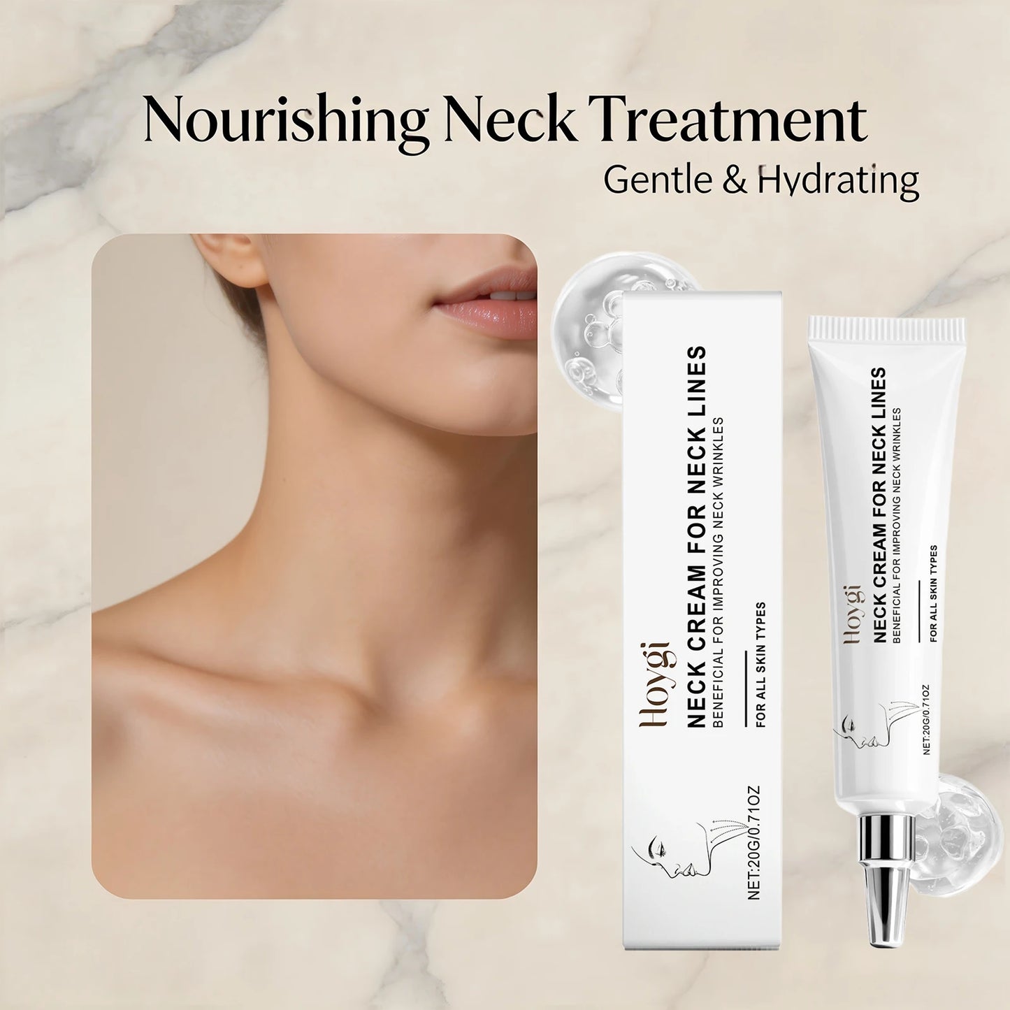 Neck Cream for Neck Lines Firming Lifting Improve Double Chin Restore Skin Youthful Lightening Smoothing Moisturizer Neck Cream Peaceful Pleasures Health and Wellness