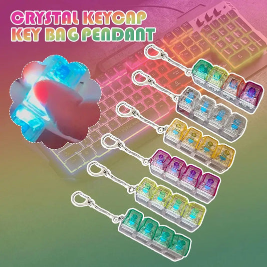 4-Key Mechanical Keyboard Fidget Keychain with LED – Clicker Gift Fidget Keychain Peaceful Pleasures Health and Wellness