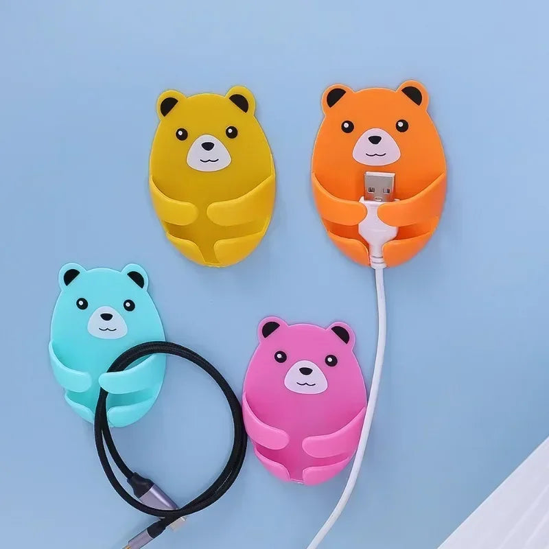 Bear Shaped Adhesive Wall Hooks – No-Drill Plug & Cord Organizer Adhesive Wall Hooks Peaceful Pleasures Health and Wellness