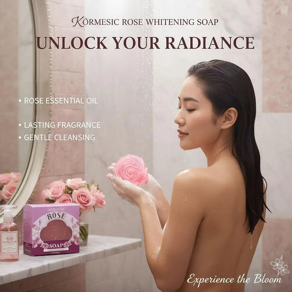 Rose Extract Cleansing Soap Bar – Exfoliating Face & Body Wash